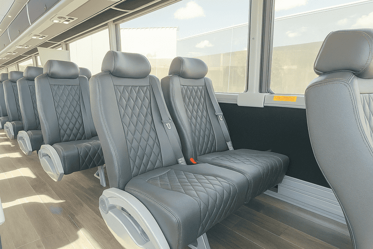 interior of Coach Bus Fayetteville charter bus